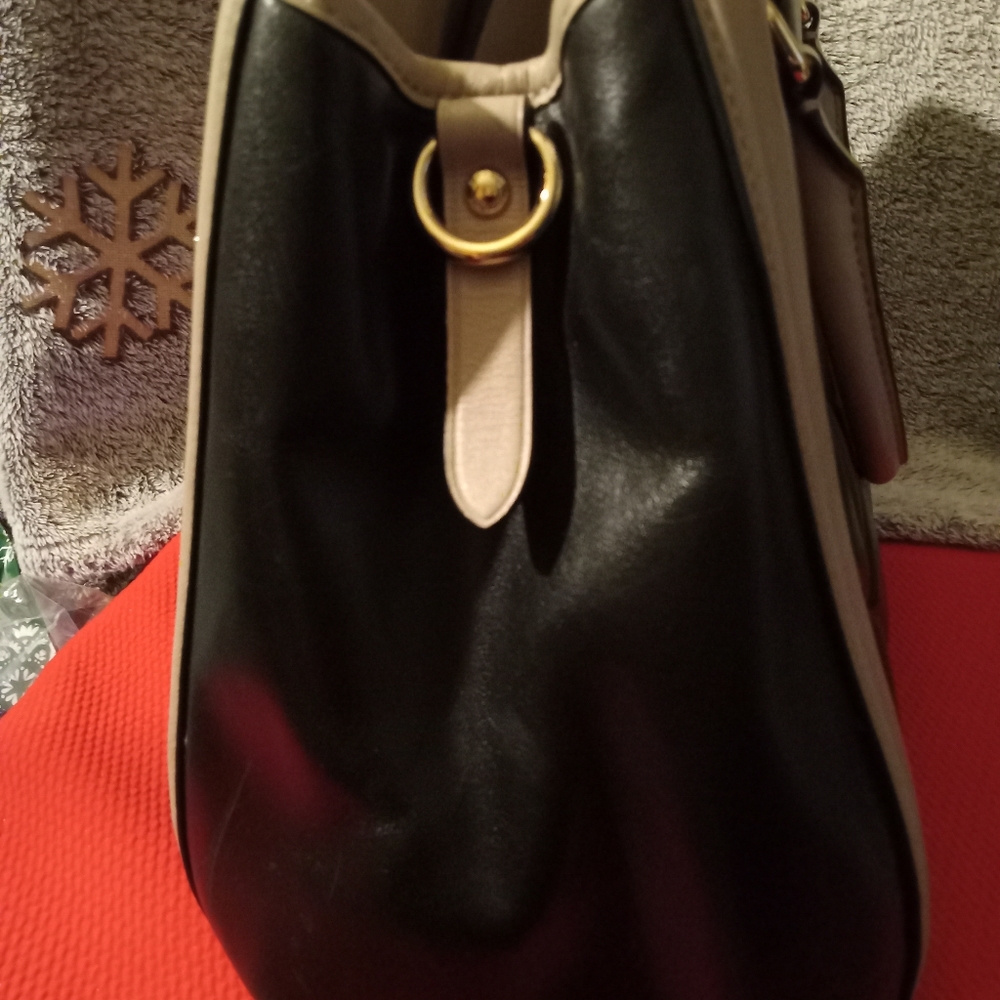 Coach Margot Black and Tan Leather Satchel EUC - Picture 3 of 13